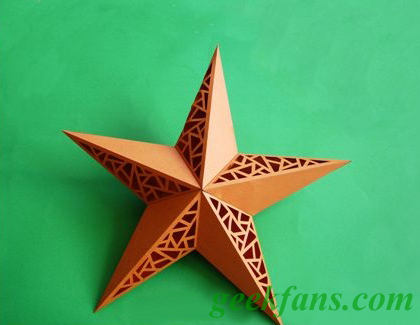 如何用纸折立体五角星