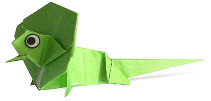 儿童折纸教程:小蜥蜴折纸方法