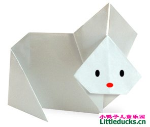 儿童折纸教程:小白兔的折纸方
