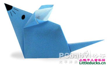 儿童折纸教程:小老鼠的折纸方