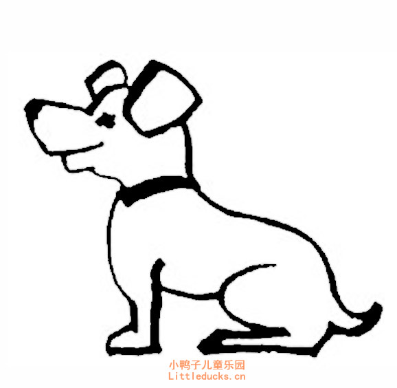 可爱的卡通小狗的简笔画六