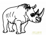 形态各异的犀牛简笔画图