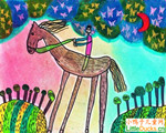 匈牙利儿童画作品欣赏骑马Riding A Horse