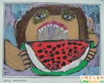 南非儿童画画图片吃