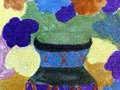 儿童画作品欣赏《花和花瓶》水粉画