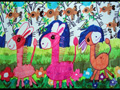 儿童绘画作品春天里的小动物