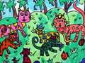 儿童绘画作品猫咪王国