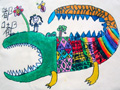 儿童画作品欣赏宠物鳄鱼