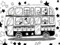 儿童画作品欣赏动物公交车