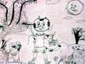 儿童画作品欣赏《小猫钓鱼》