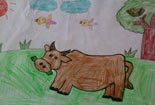 儿童画作品欣赏图片-勤劳的老牛