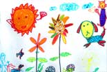 儿童蜡笔画图片-向日葵的美丽