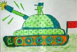 儿童画作品欣赏坦克