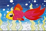 儿童画作品欣赏-金鱼