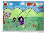 春天的儿童画-放风筝