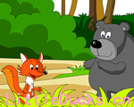 童话故事动画片狐狸和黑熊的